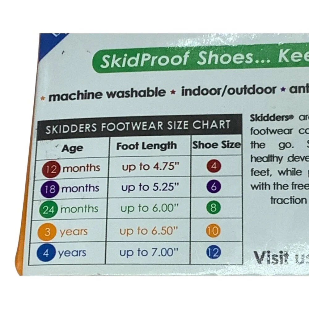 The Original Skidders SkidProof Shoes Size 4 Red Christmas Ho Ho Ho NEW 12 Month